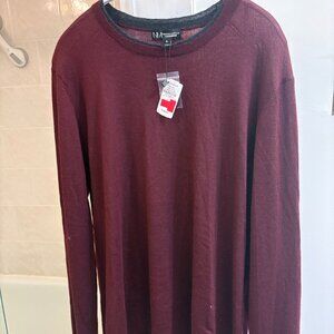 NWT Neiman Marcus Men's Cashmere Sweater XL Maroon